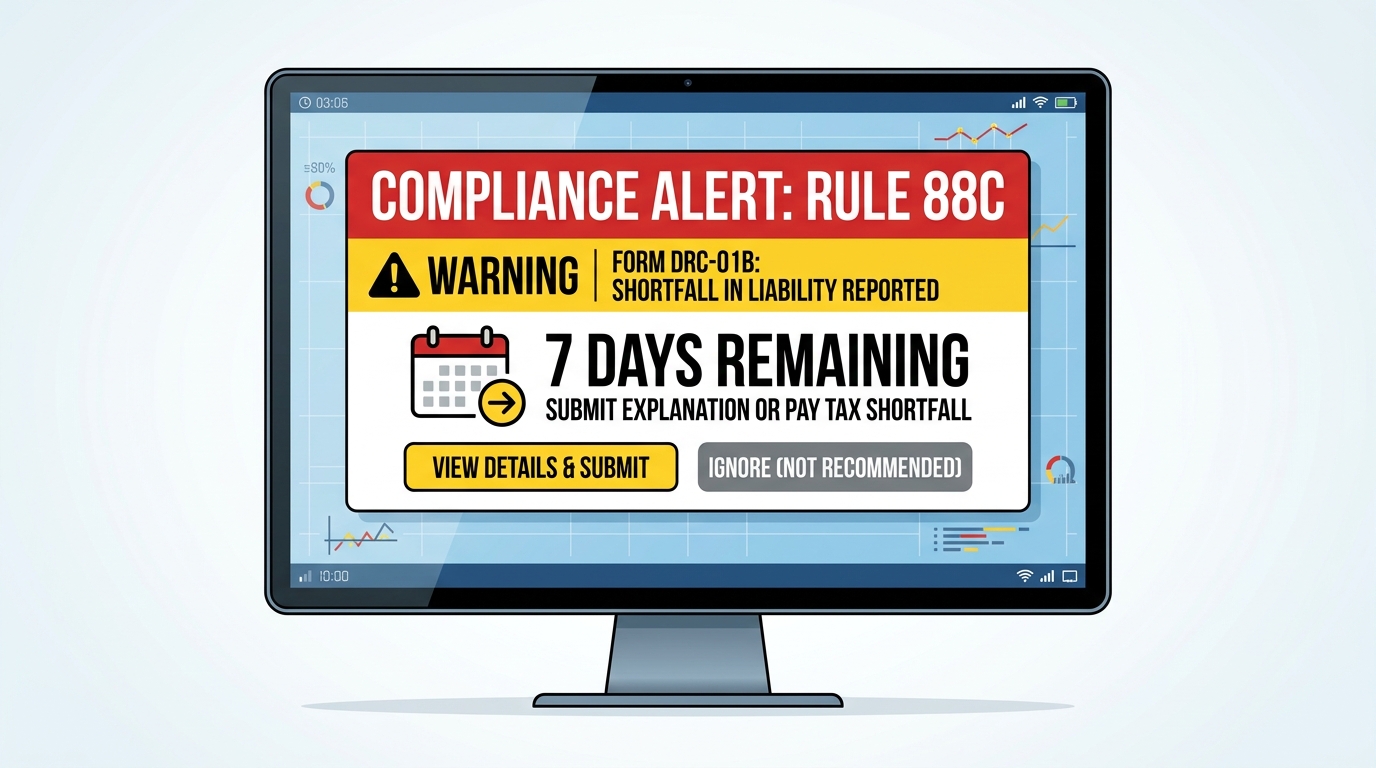 DRC-01B Mismatch Notice Alert Panel