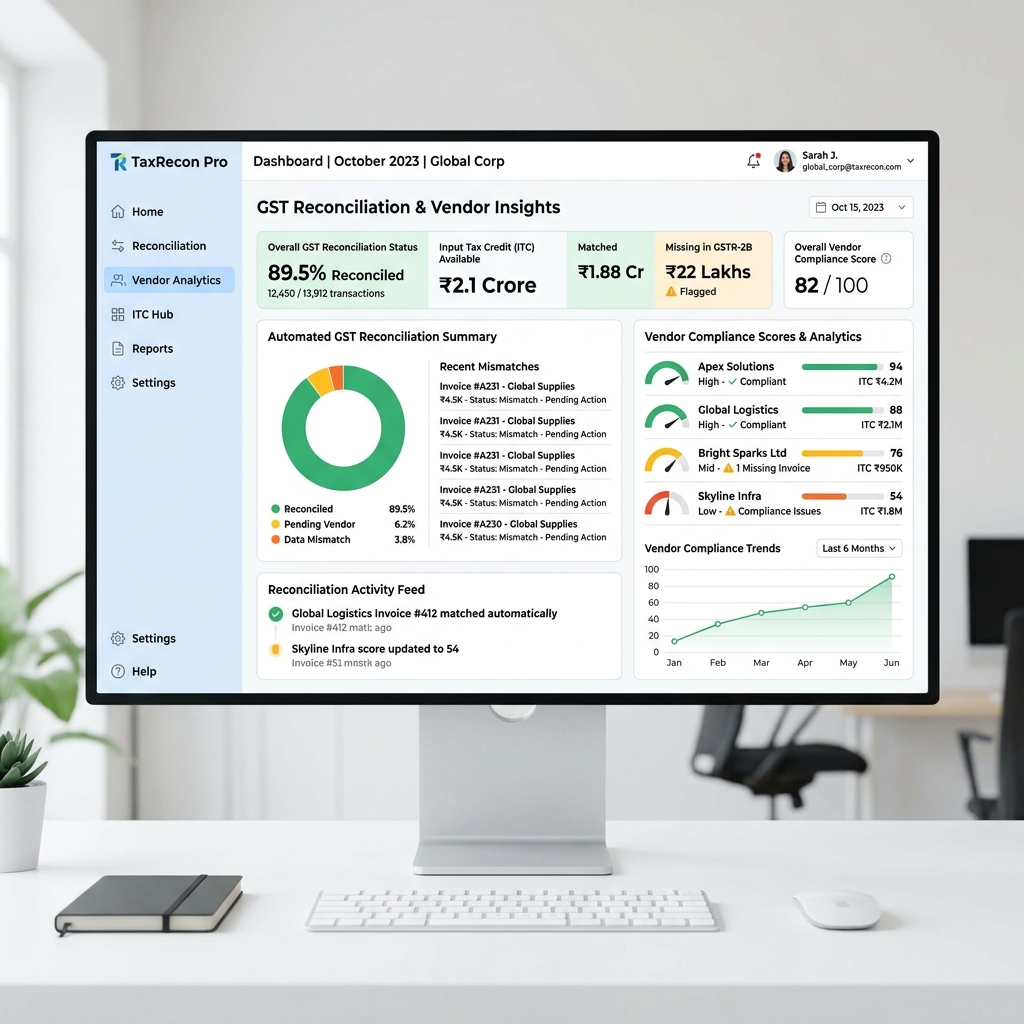 Automated GST reconciliation dashboard